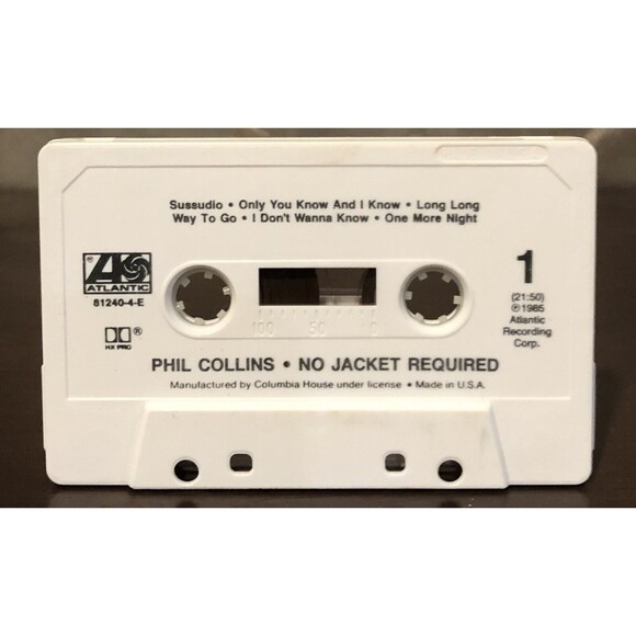Phil Collins No Jacket Required Audio Cassette Tape 1985 Atlantic Records Music - Picture 6 of 8